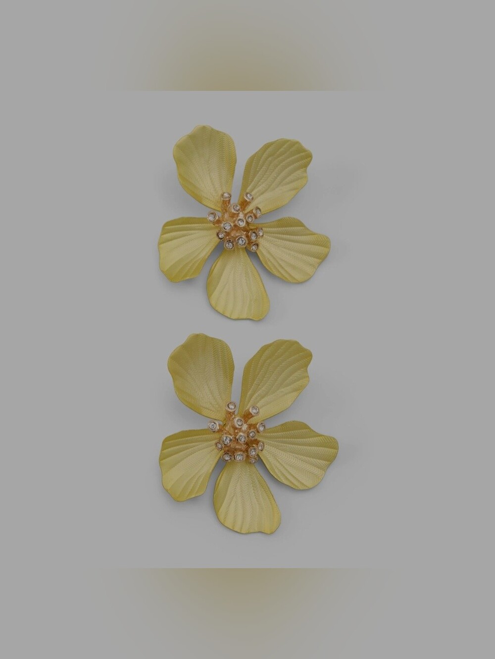 Aldo Gold Floral Crystal Drop Earrings - Picture 6 of 9